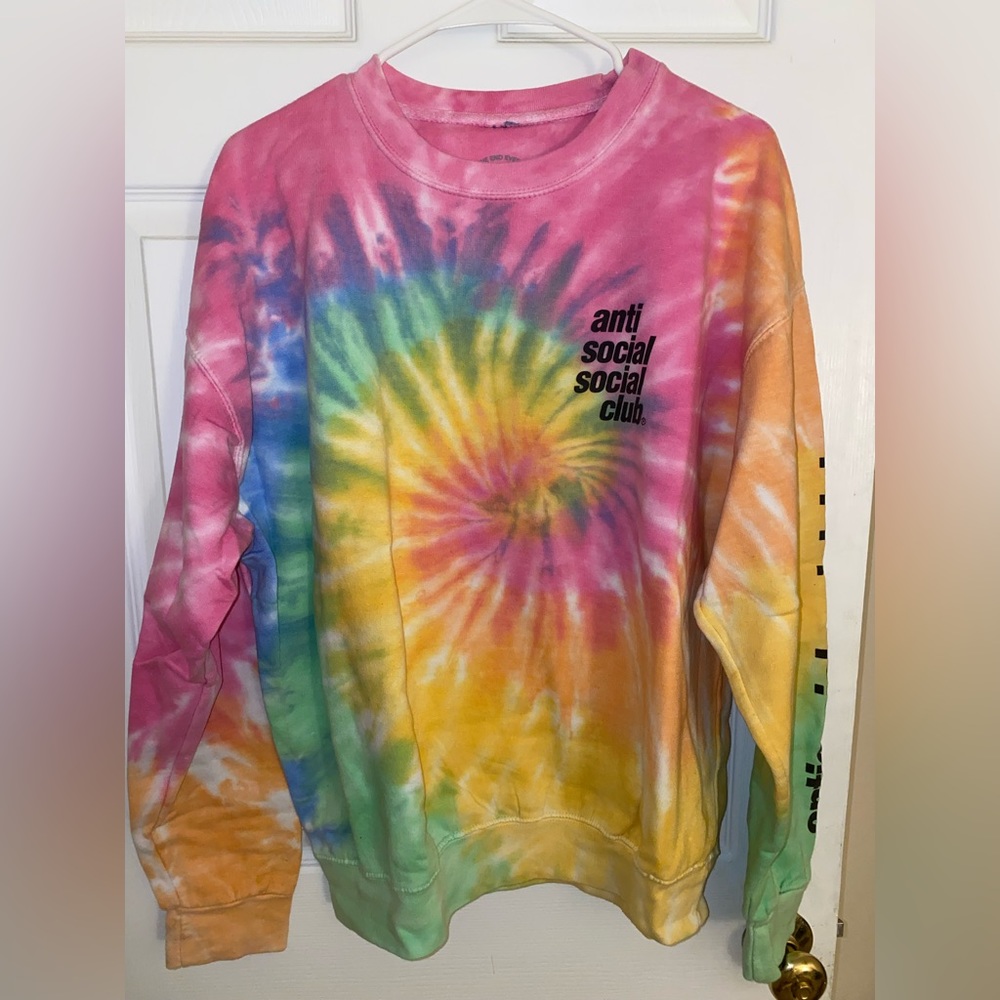Anti social social club tie dye sweatshirt